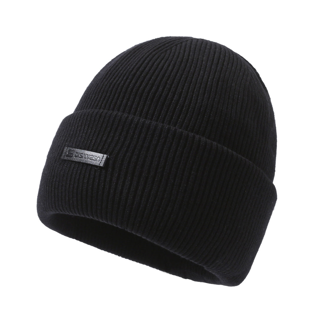 Warm set of knitted hat and neck warmer