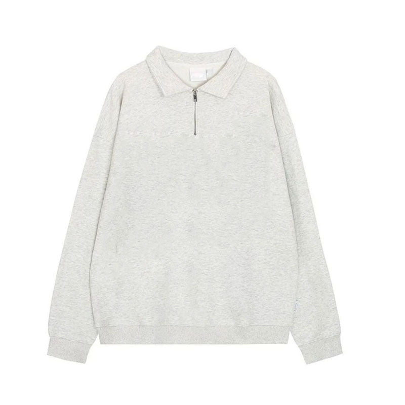 Polo sweatshirt with half zipper, lightweight