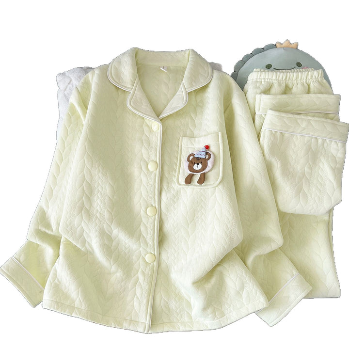 Women’s Pyjama Set with Air Layer Insulation and Cartoon Print