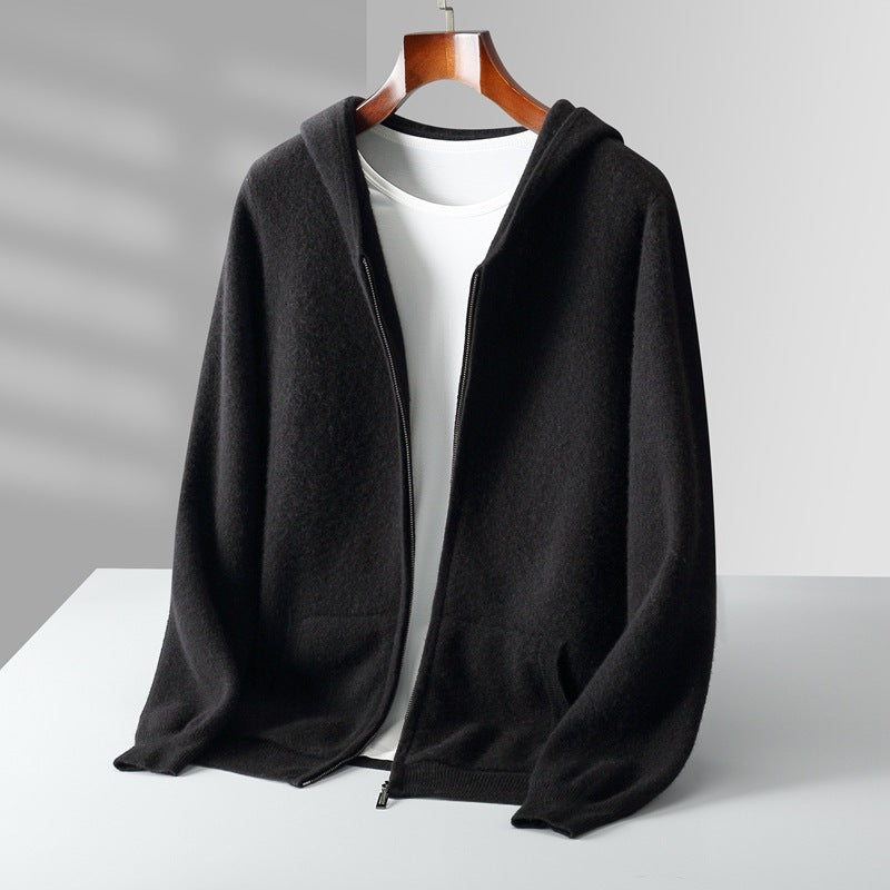 Men's hoodie cardigan with zipper