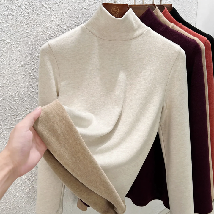 Women's thermal undershirt, high collar, lined