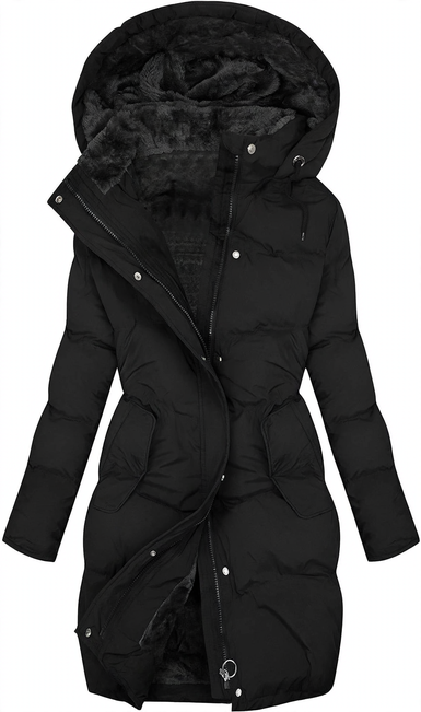 Fleece-lined women's jacket with fur collar
