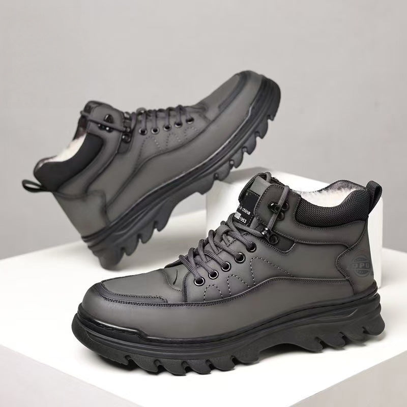 Padded men's winter boots, non-slip