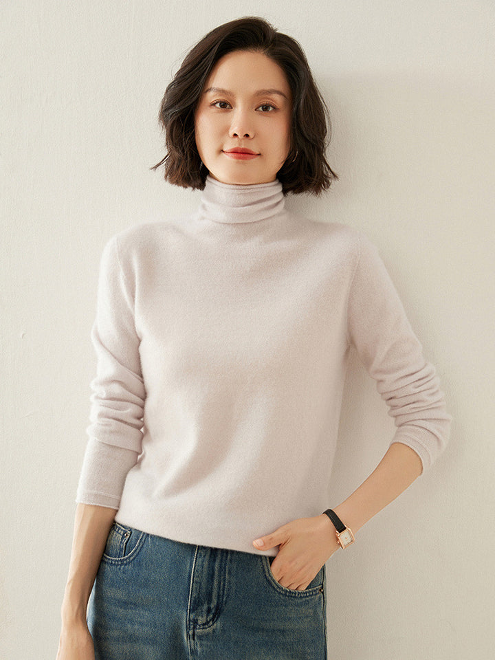 Cashmere sweater with roll neck