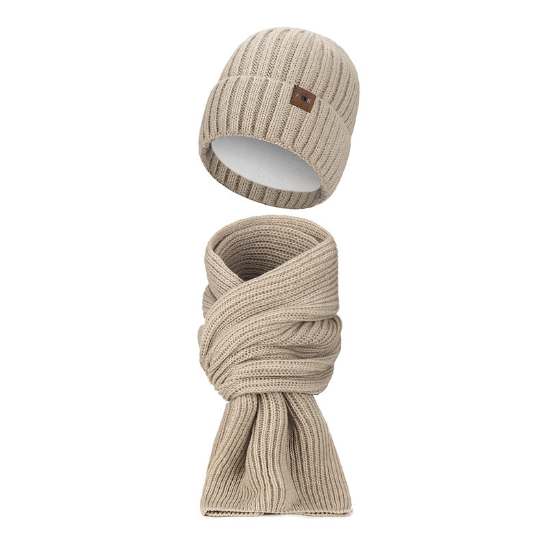 Winter Set: Knitted beanie and scarf, lined, warming