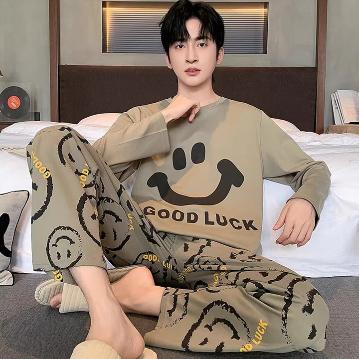Men's Pajama Set, Long Sleeve, Loose Fit
