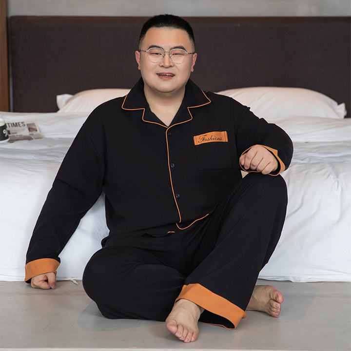 Men's Pajama Set, 100% Cotton, Long Sleeve, Plus Sizes