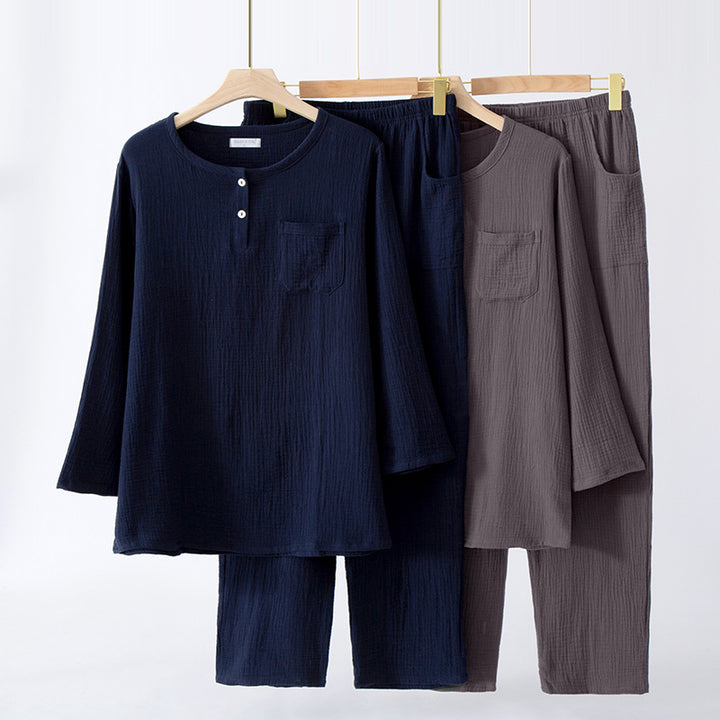 Men's pajamas made of double-layered muslin