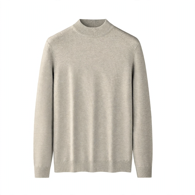 Men's Wool Modal Pullover with Stand-up Collar