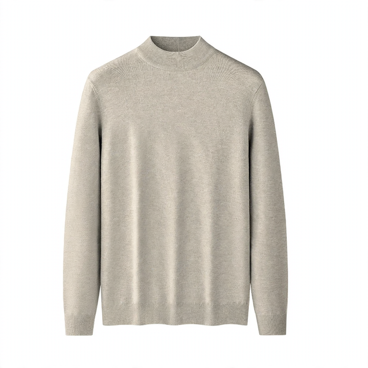 Men's Wool Modal Pullover with Stand-up Collar