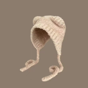 Men's knitted hat and scarf set, lined