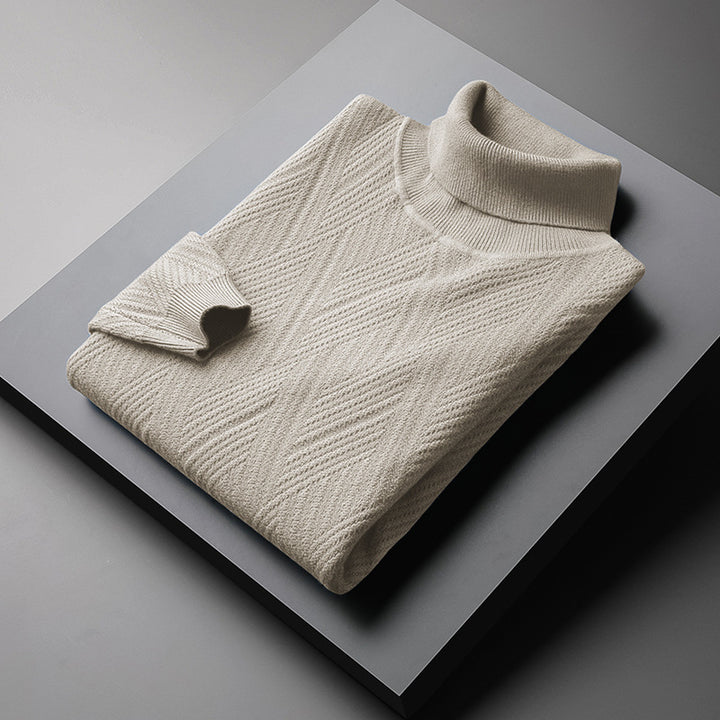 Men's turtleneck sweater, lined, warm