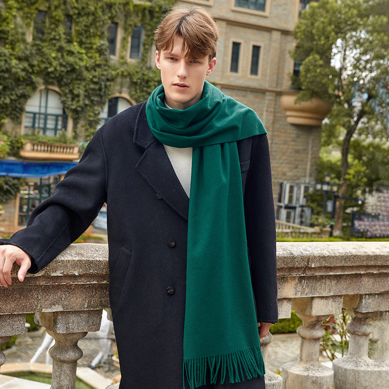Solid color wool scarf for women and men