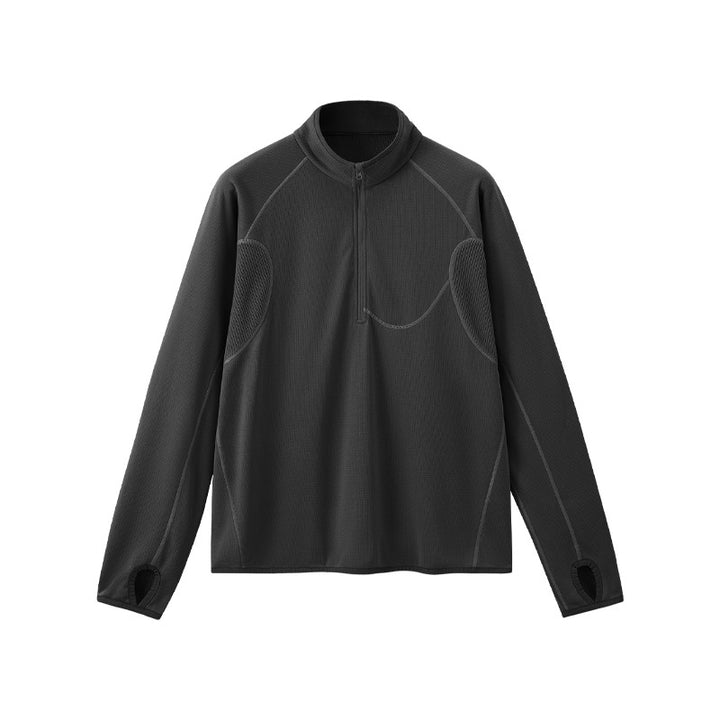 Light men's sweatshirt with half zipper