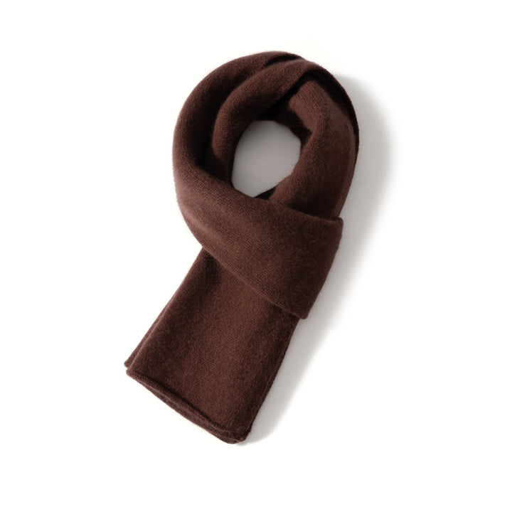 Cashmere scarf, knitted, solid color, 150x26 cm