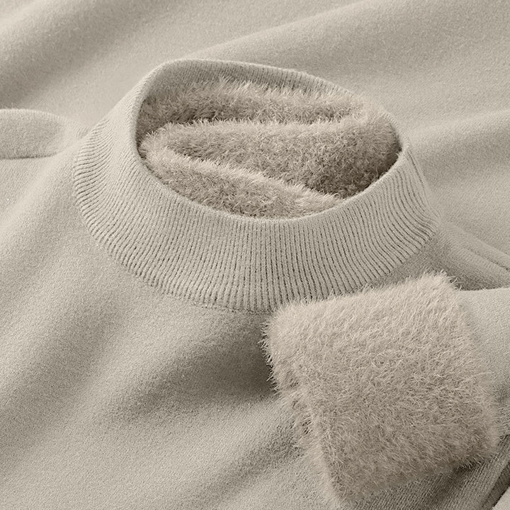 Men's pullover with standing collar made of modal wool blend