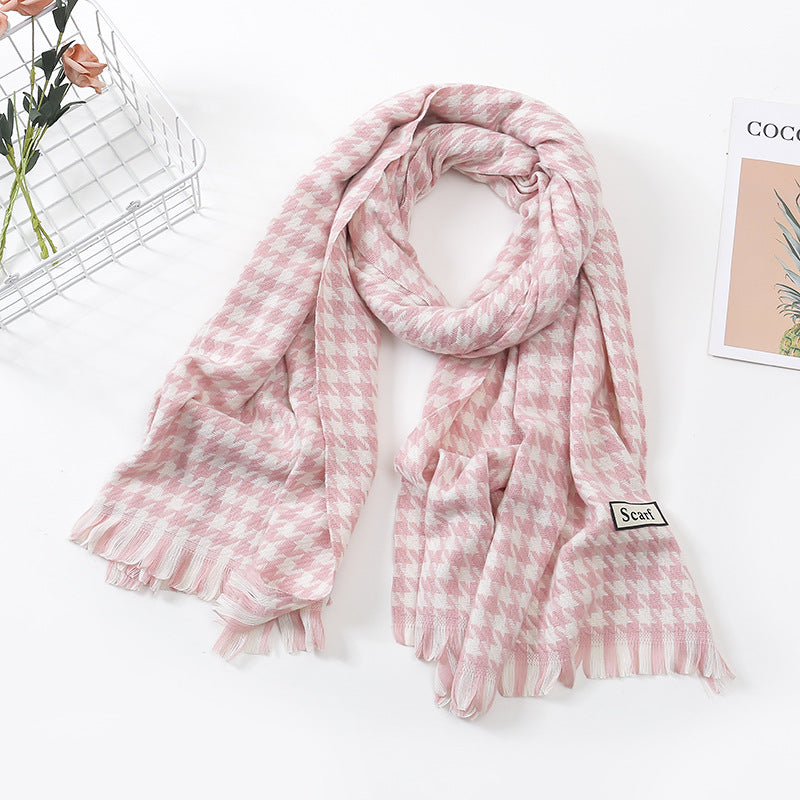 Checkered scarf in cashmere look, 70x200 cm