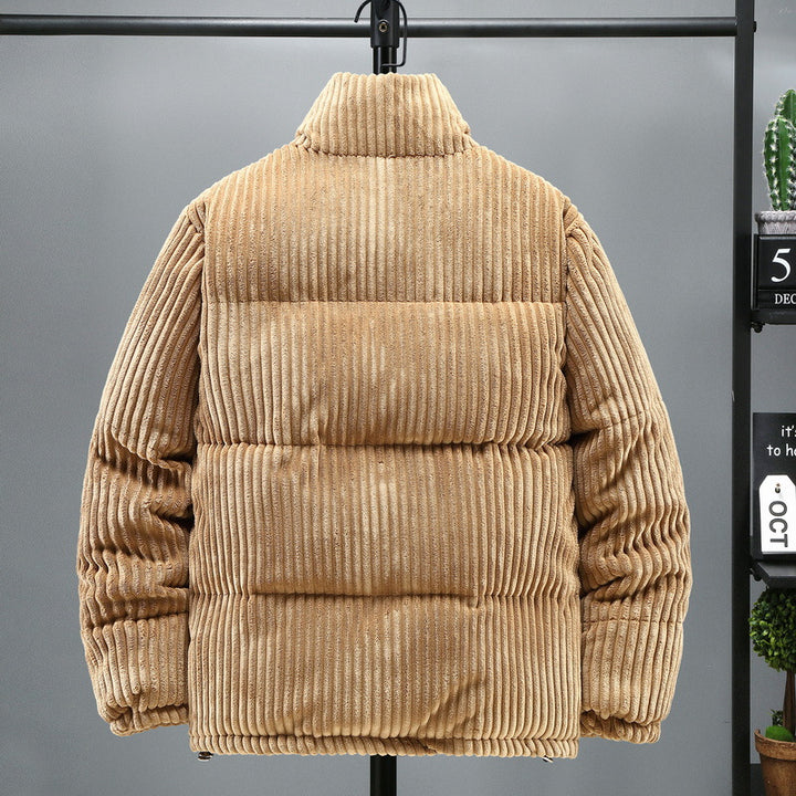 Men's Winter Jacket, Corduroy, Stand Collar, Lined