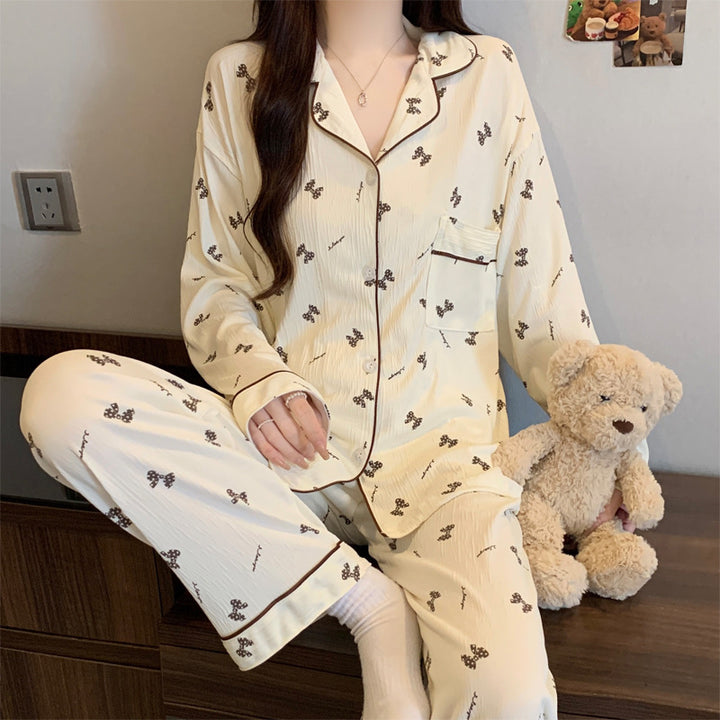 Women's Pajama Set, Long Sleeve, Buttoned, Christmas Design