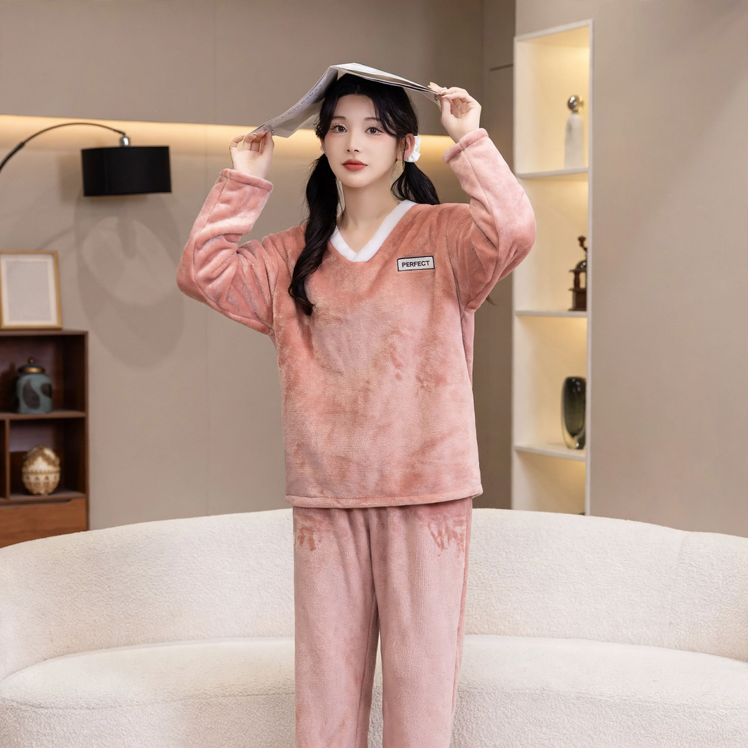 Pair-house suit, flannel, padded, warming