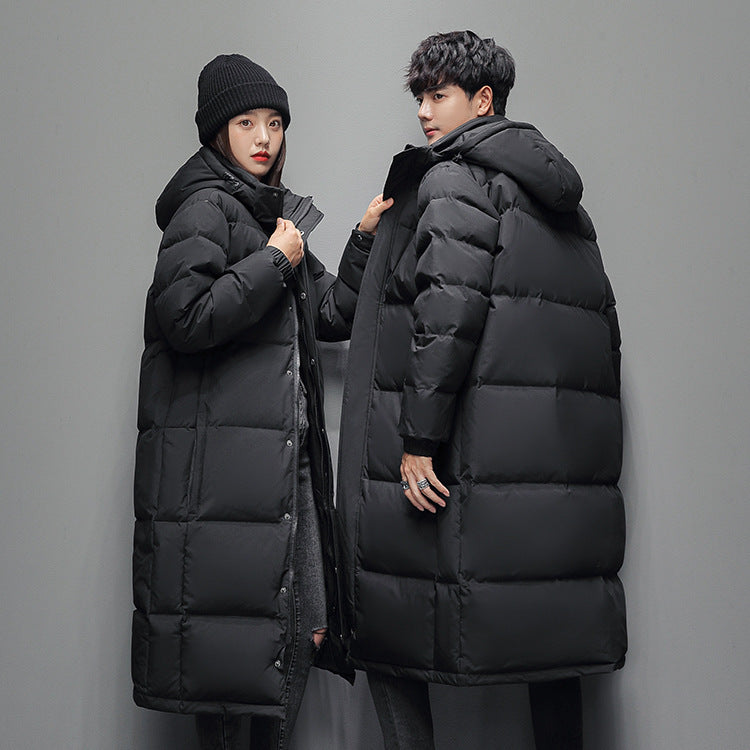Long Unisex Down Coat, knee-length
