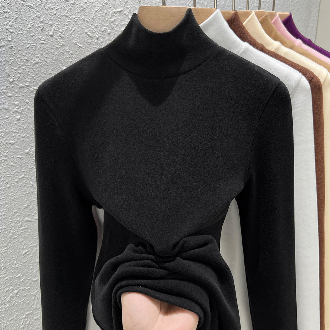 Women's Long Sleeve Undershirt with Stand-Up Collar