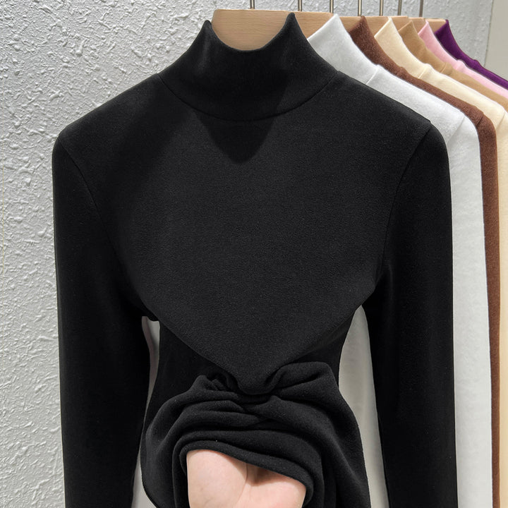 Women's Long Sleeve Undershirt with Stand-Up Collar