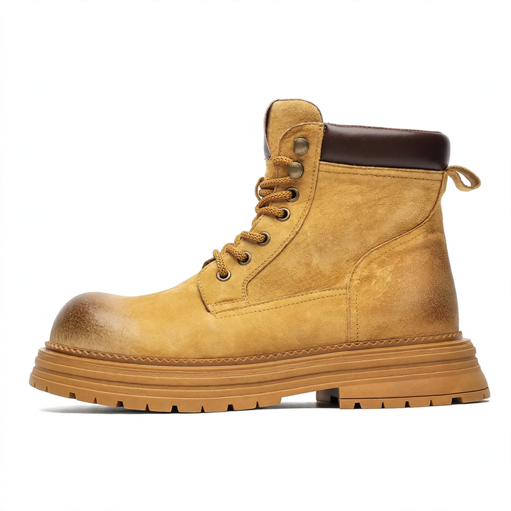 Padded men's work boots, vintage style