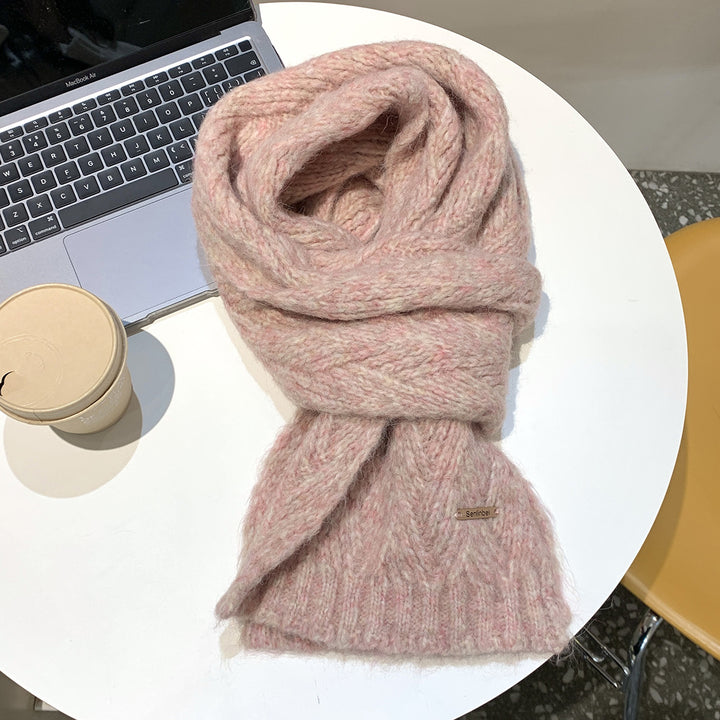 Alpaca wool knitted scarf, warm and soft, 24x165 cm