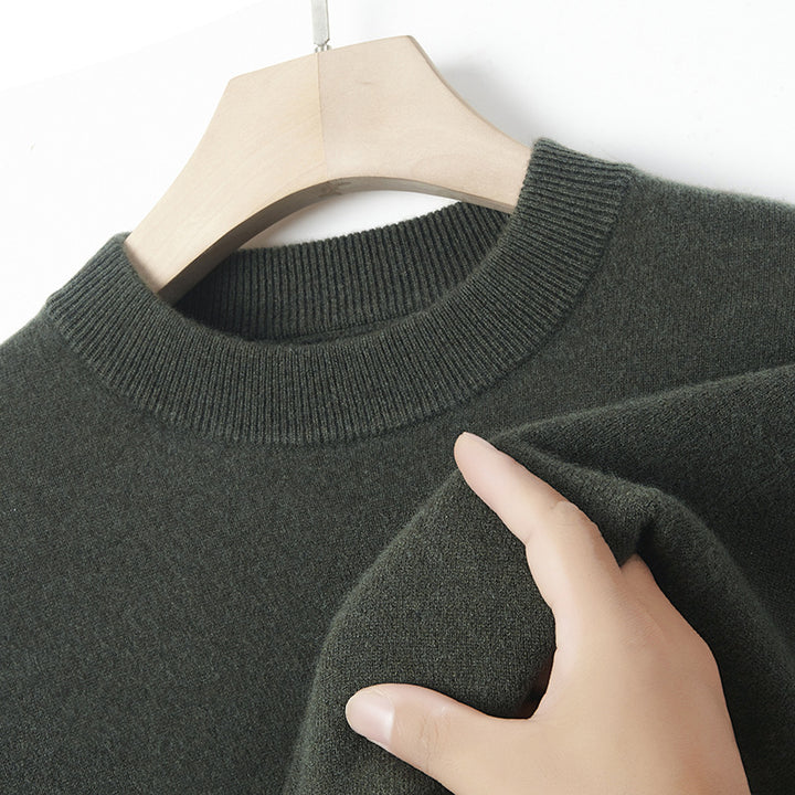 Men's cashmere sweater, solid color, warming