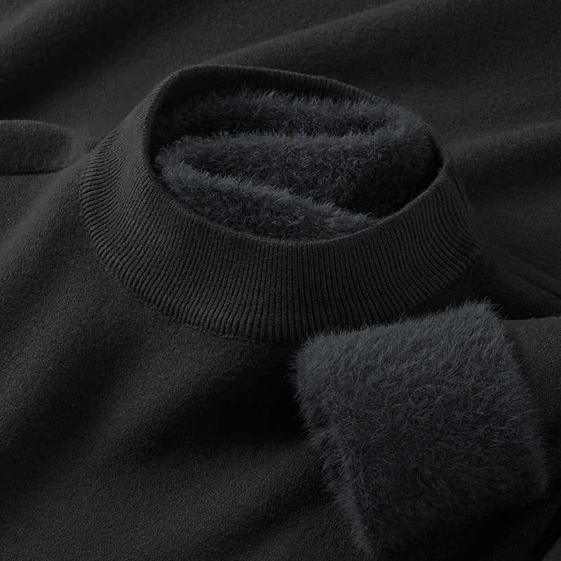 Men's pullover with standing collar made of modal wool blend