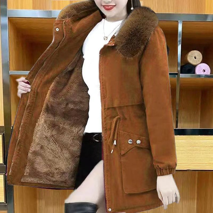 Women’s parka, mid-length, with lambswool lining and padding