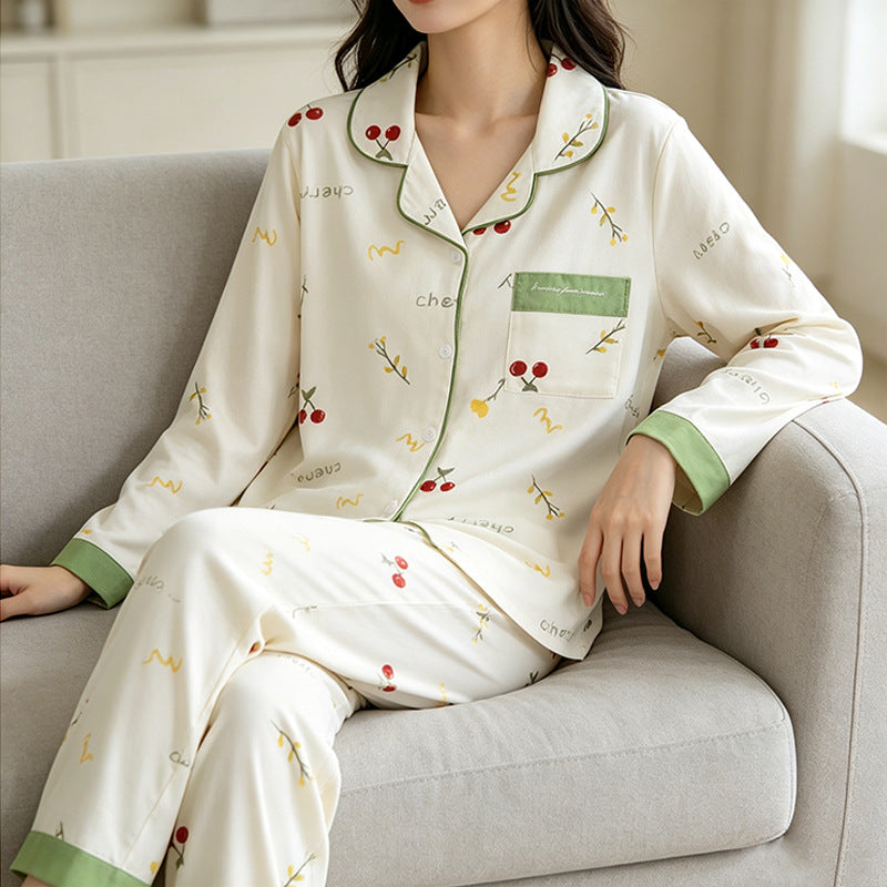 Lightweight women's pajamas, long sleeve, spring and autumn