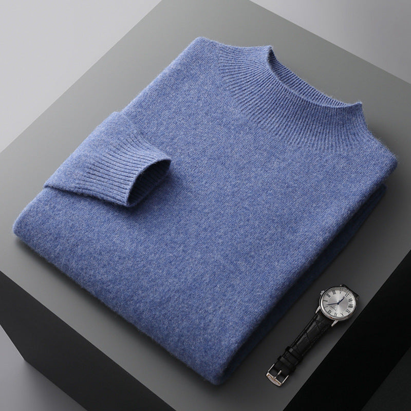Men's Wool Sweater, Stand-up Collar, Thin