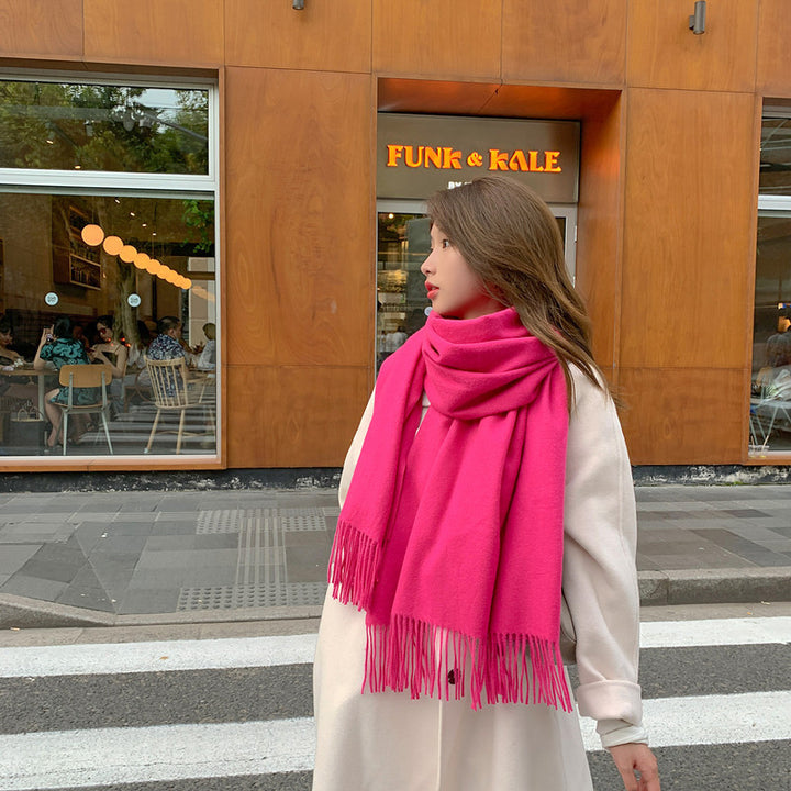 Solid color scarf in cashmere look, 70x200 cm
