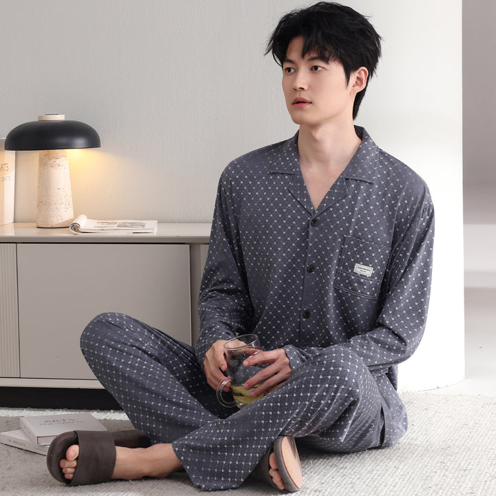 Men's Pajama Set, checkered, cotton, vintage style