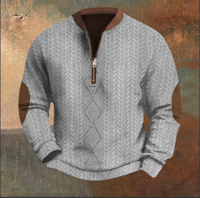 Men's sweatshirt with zipper and 3D print