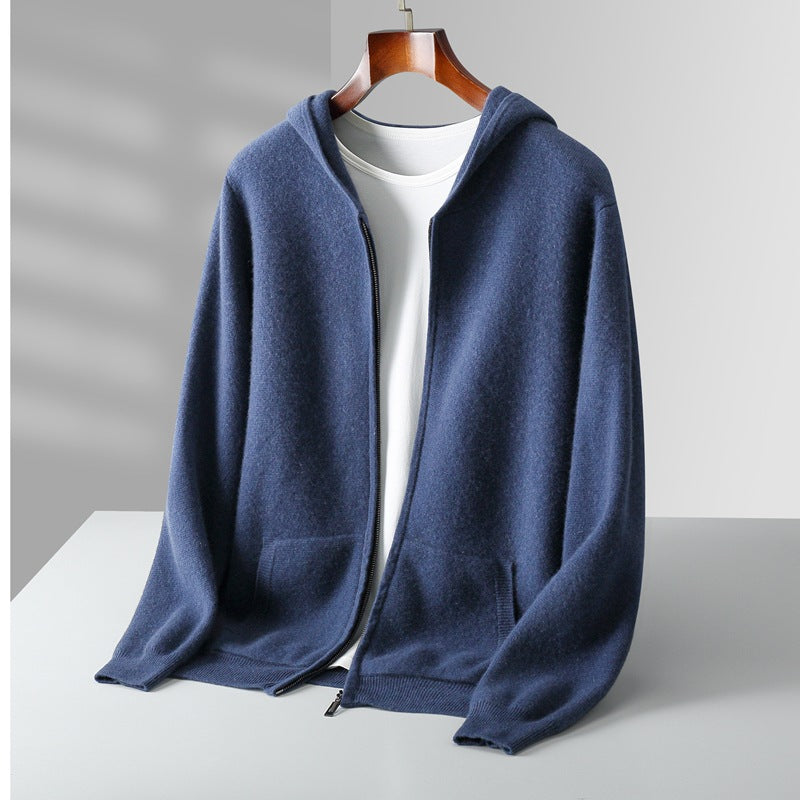 Men's hoodie cardigan with zipper