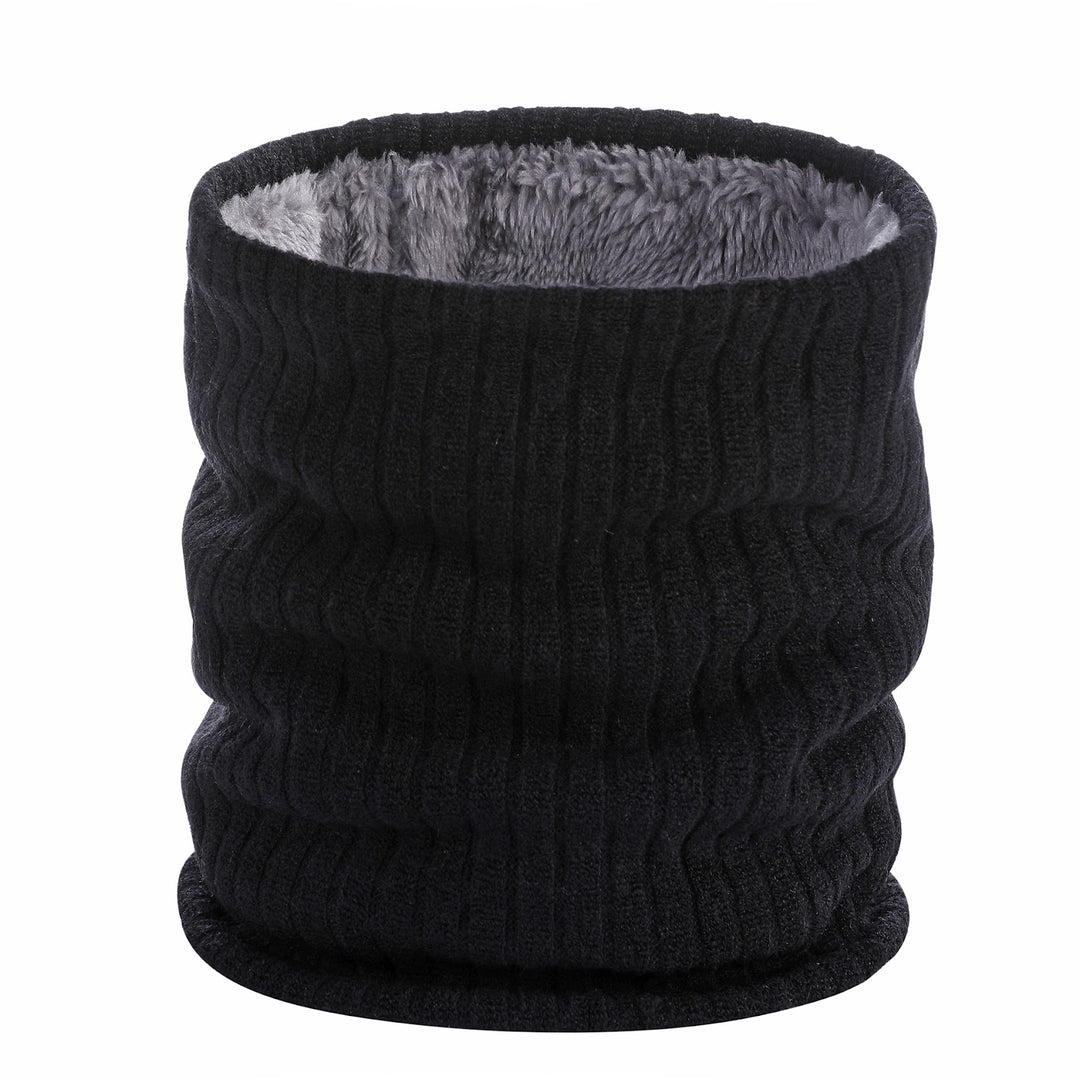 Fleece-lined knitted neck warmer for men and women