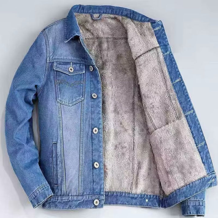 Padded denim jacket for men