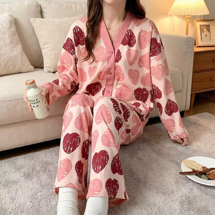 Ladies' house suit, long-sleeved, cartoon style, comfortable