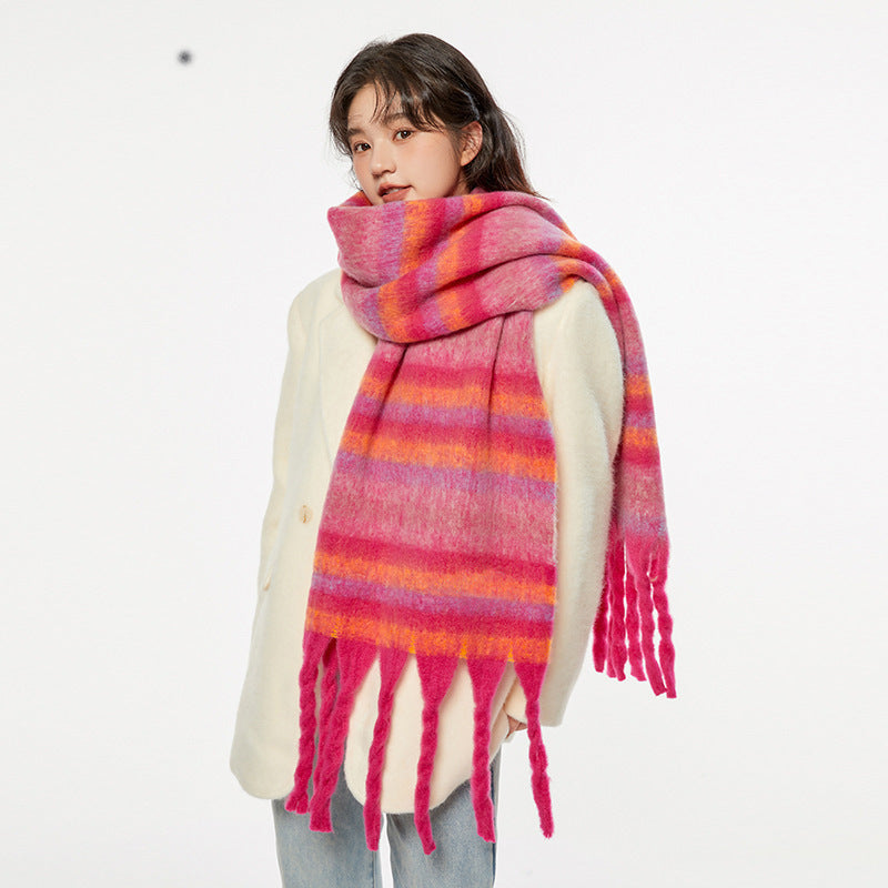 Checked scarf in Norwegian style, warming