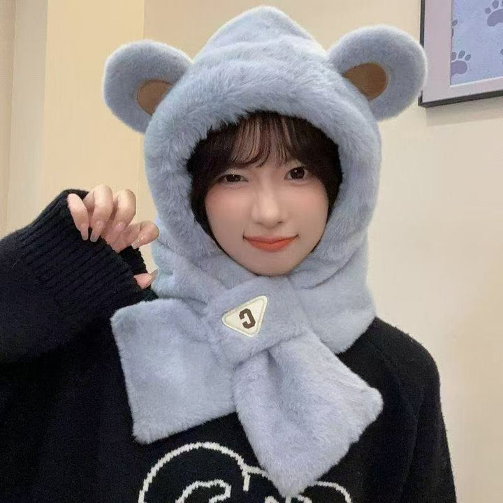 Cute bear set: hat and scarf in one