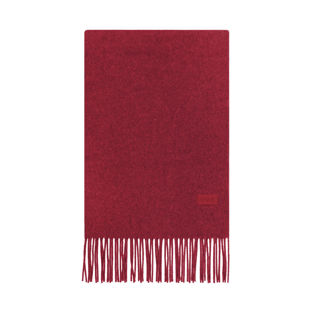 Merino wool blend knitted scarf, 200x35 cm