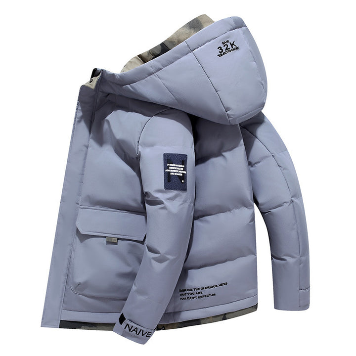 Padded hooded jacket for men, short