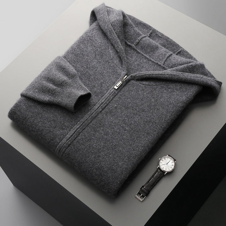 Men's hoodie cardigan with zipper