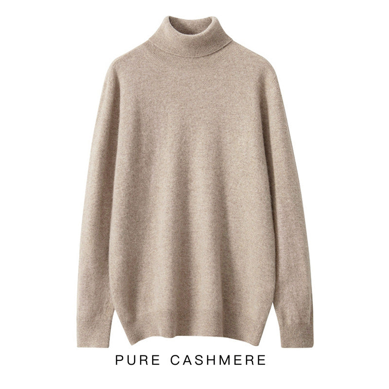 Men's turtleneck sweater made of pure wool, knitted