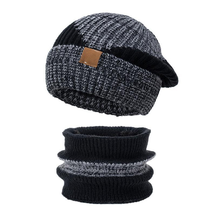 Women's Knit Beanie and Scarf Set, Lined, Two-Tone