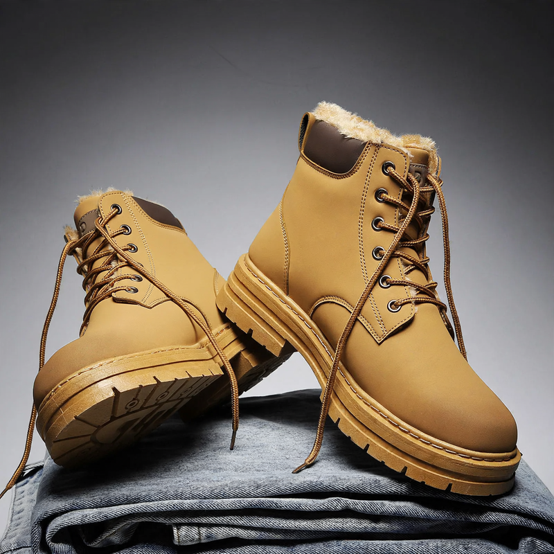 Men's boots, lined, ankle-high, winter