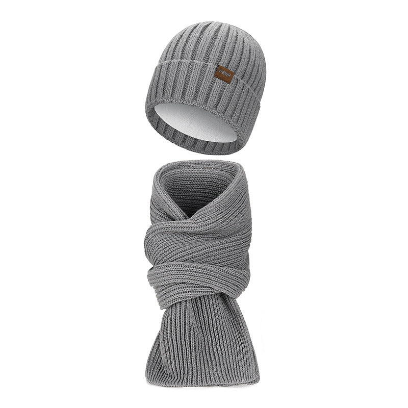 Winter Set: Knitted beanie and scarf, lined, warming